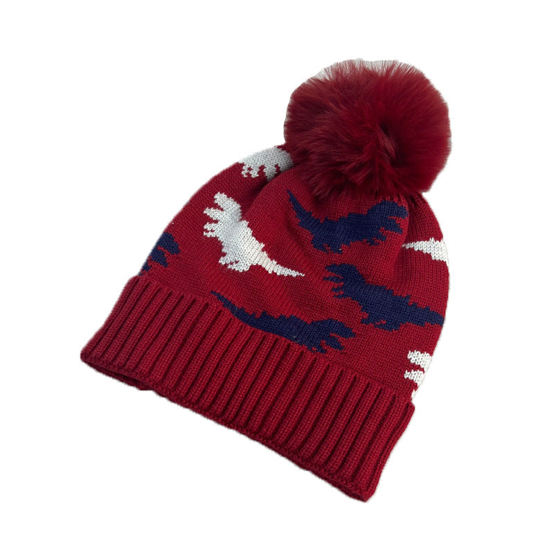 Wholesale Children's Autumn and Winter Cartoon Dinosaur Knitted Wool Hats